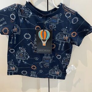 Kids Robot Print Navy Blue T-Shirt 18m